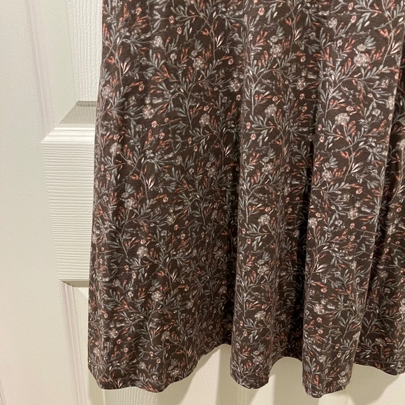 Pact Women's Organic Double V-Neck Tank Dress Cotton Fit & Flare in Floral (XS) - Picture 3 of 10